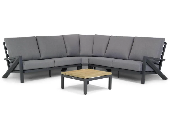Santika Furniture Cinta/Riviera hoek loungeset 4-delig - Grijs-antraciet