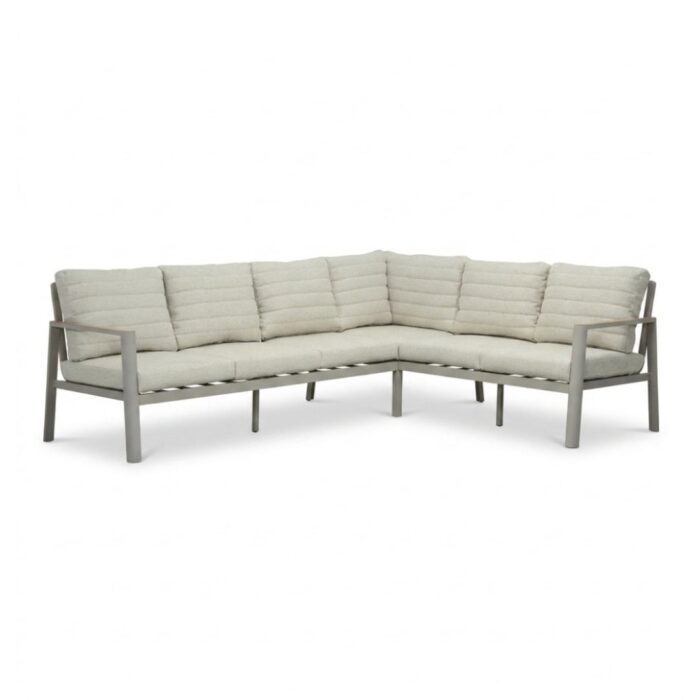 LUX outdoor living Tokyo hoek loungeset 6 personen | aluminium + polywood | beige | 3-delig 264x204cm