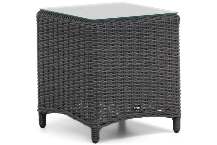 Garden Collections Chicago bijzettafel met glasplaat – Zwart