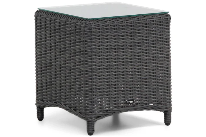 Garden Collections Chicago bijzettafel met glasplaat - Zwart