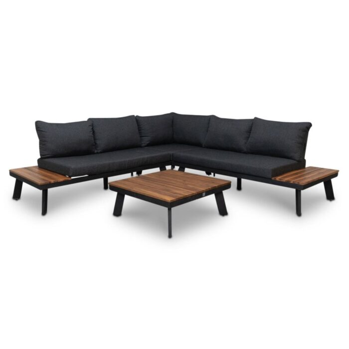 LUX outdoor living New York hoek loungeset 5 personen | aluminium + hardhout | Light Teaklook | 4-delig 248x248cm – Light Teak