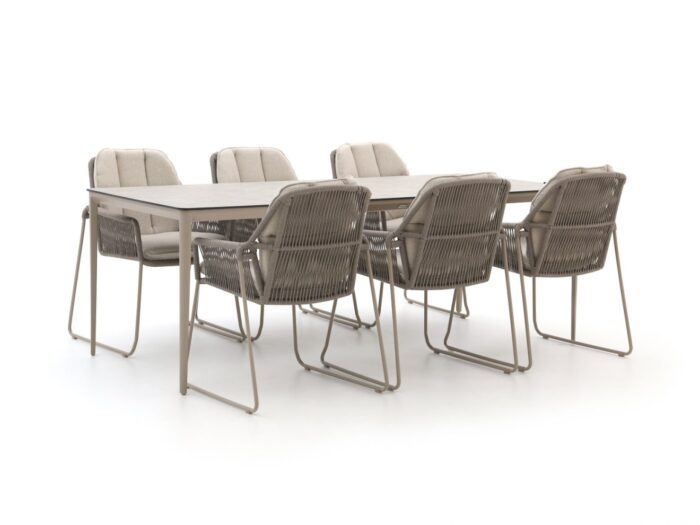 Tierra Outdoor Rivera/Elegante 219cm dining tuinset 7-delig Laagste prijsgarantie! – Taupe