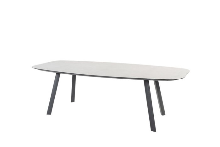 Taste Manolo eettafel antraciet met geprint keramiek tafelblad 240x103x75 cm – grijs