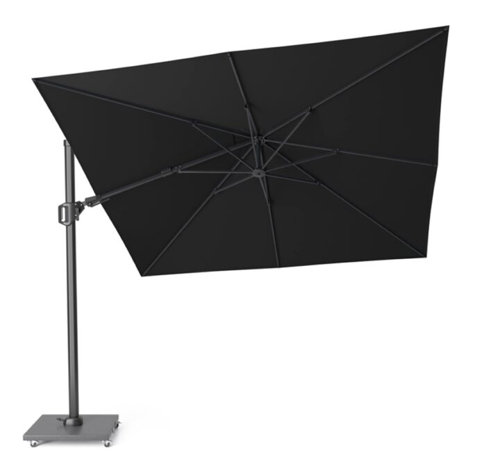 Platinum Zweefparasol Challenger Zijwaarts Kantelbaar (T2) 3×3 meter zwart zonwering – tweekleurig