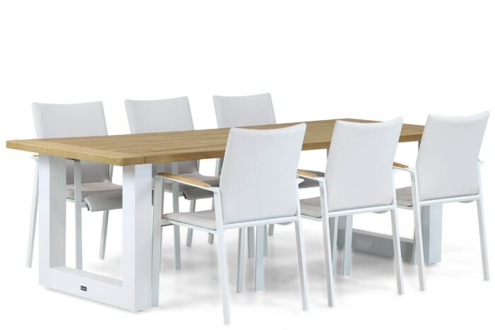 Lifestyle Garden Furniture Brandon/Talai 240 cm dining tuinset 7-delig – Wit