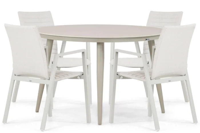 Osmen Joliet/Vienna 120 cm dining tuinset 5-delig - Taupe-naturel-bruin