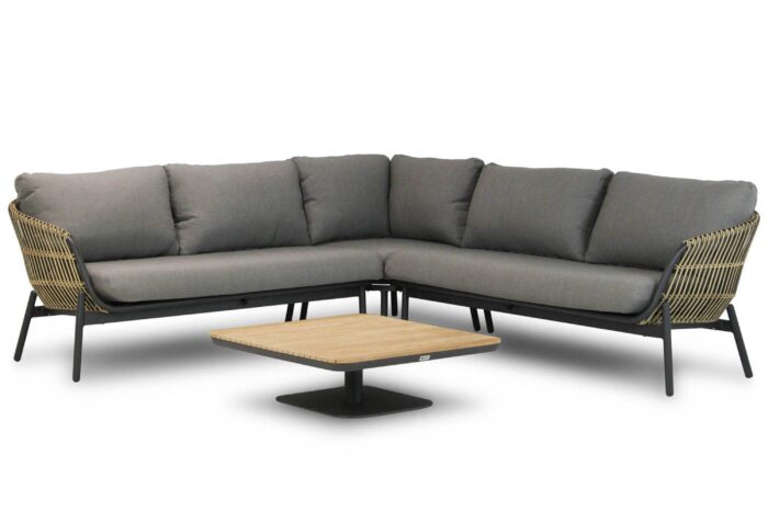 Coco Nathan/Ralph 90 cm hoek loungeset 4-delig – Taupe-naturel-bruin