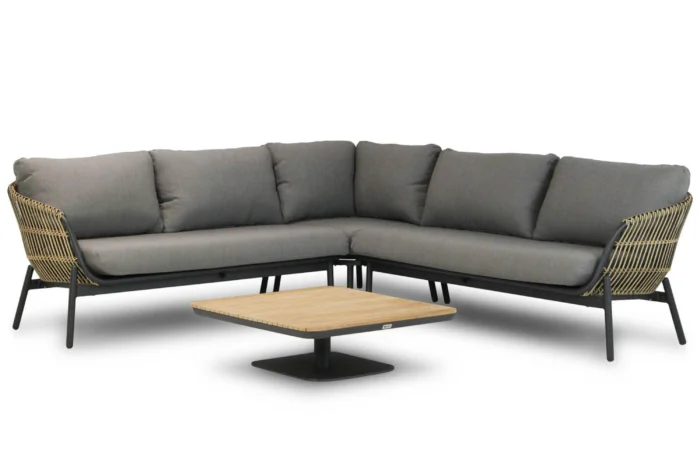 Coco Nathan/Ralph 90 cm hoek loungeset 4-delig - Taupe-naturel-bruin