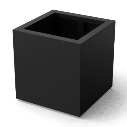Geroba Quadrus vierkante Aluminium plantenbakken 600 x 600 x 600 mm – zwart