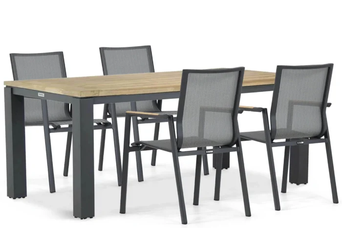 Lifestyle Garden Furniture Fiora/Veneto 180 cm dining tuinset 5-delig - Grijs-antraciet
