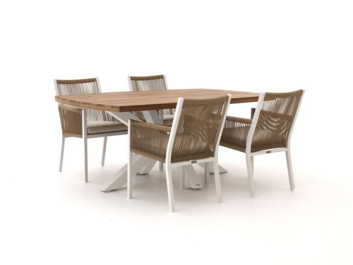 Manifesto Furniture Manifesto Rivola/Induno Deens Ovaal 180cm dining tuinset 5-delig Laagste prijsgarantie! – Wit