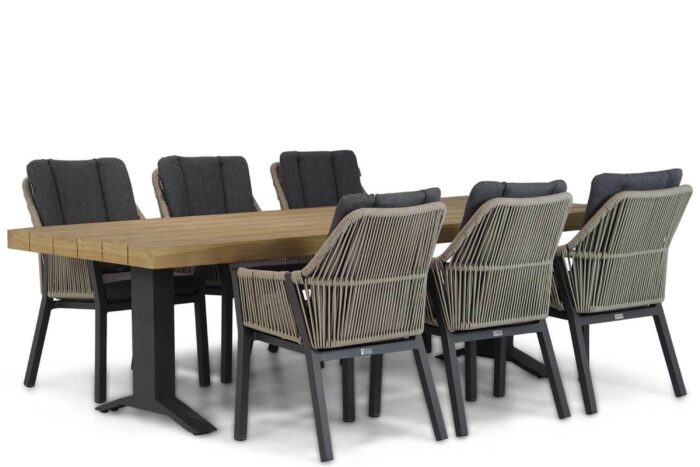 Lifestyle Garden Furniture Verona/Superior 260 cm dining tuinset 7-delig – Taupe-naturel-bruin