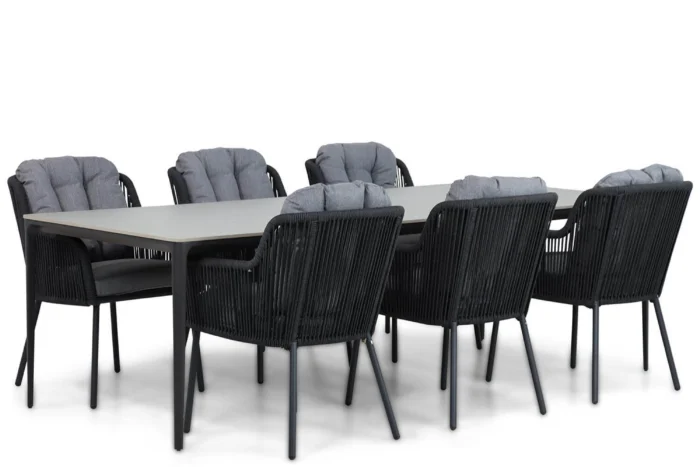 Santika Furniture Tendenza/Gianna 240 cm dining tuinset 7-delig - Grijs-antraciet