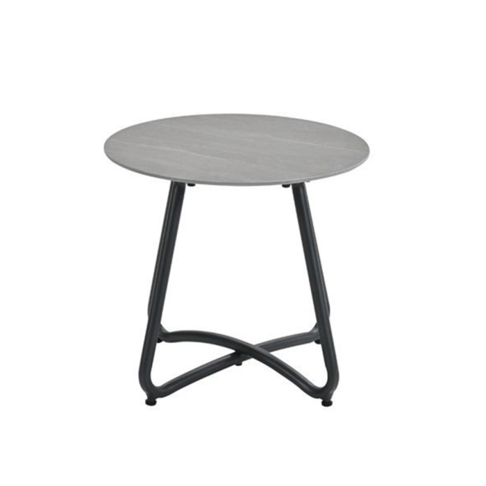 Garden impressions Vento Bijzettafel Carbon Black dia 45xH41 cm – grijs;zwart