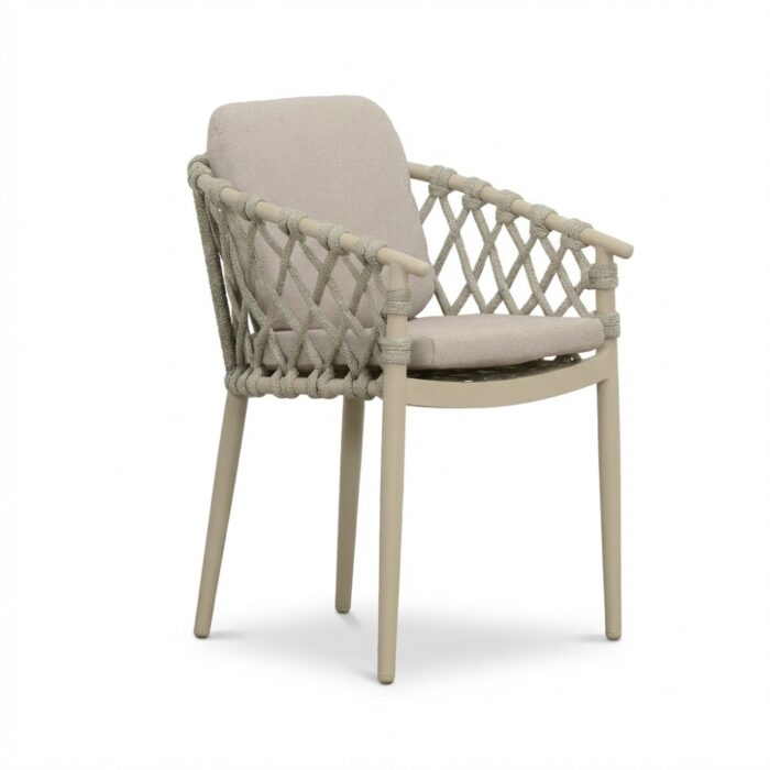 LUX outdoor living Cleveland dining tuinstoel | aluminium + touw | beige