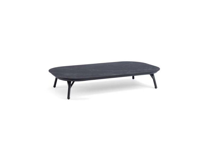 Tierra outdoor Nora salontafel trespa marble charcoal 120 x 70 cm