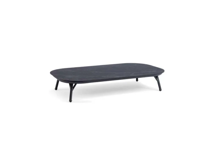 Tierra outdoor Nora salontafel trespa marble charcoal 120 x 70 cm