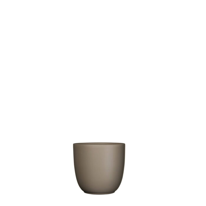 Mica decorations Bloempot Pot rond es/9 tusca 9 x 10 cm taupe mat Mica – wit