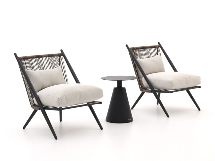 Intenso Furniture Intenso Brittoli/Tusa ø 42cm lounge balkonset 3-delig Laagste prijsgarantie! – Grijs