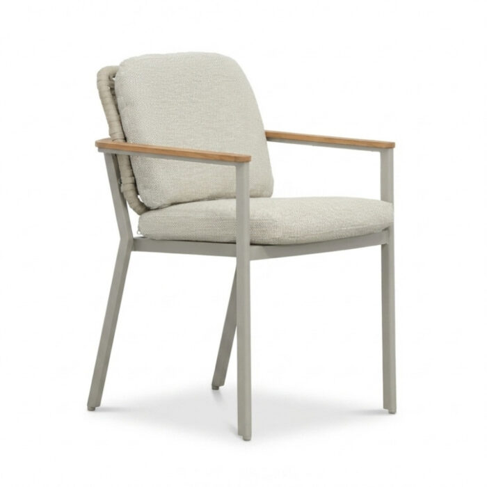 LUX outdoor living Montana dining tuinstoel | aluminium + teak | beige