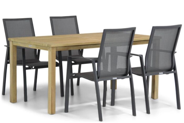 Garden Collections Lifestyle Ultimate/Weston 160 cm dining tuinset 5-delig – Grijs-antraciet