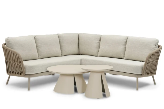Coco Elara/Cayora 50/80 cm hoek loungeset 5-delig - Taupe-naturel-bruin