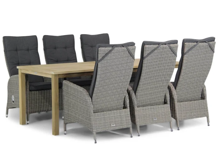 Garden Collections Lincoln/Weston 210 cm dining tuinset 7-delig - Grijs-antraciet