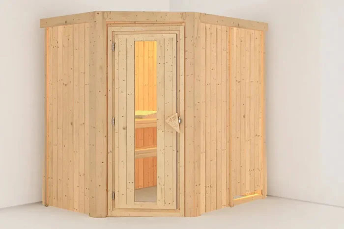 Karibu | Carin Sauna met Dakkraag | Energiesparende Deur