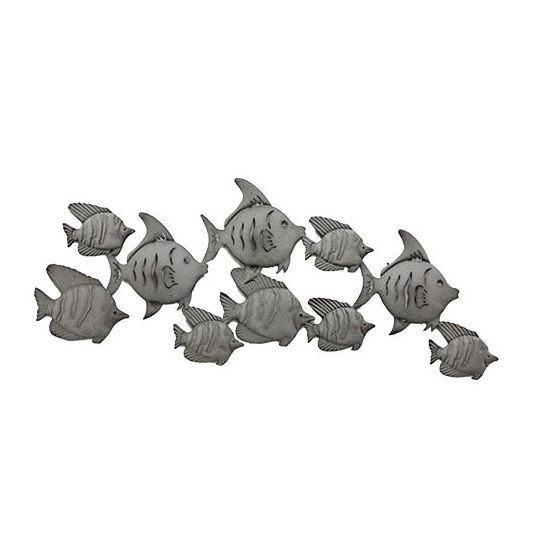 Buitengewoon de boet Wandobject Vissen 94×38 cm – grijs