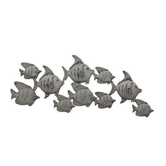 Buitengewoon de boet Wandobject Vissen 94x38 cm - grijs