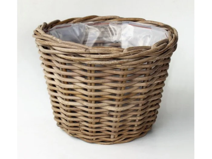 Van der leeden Bloempot Pot Rotan Antique Grey D20H16 cm - grijs