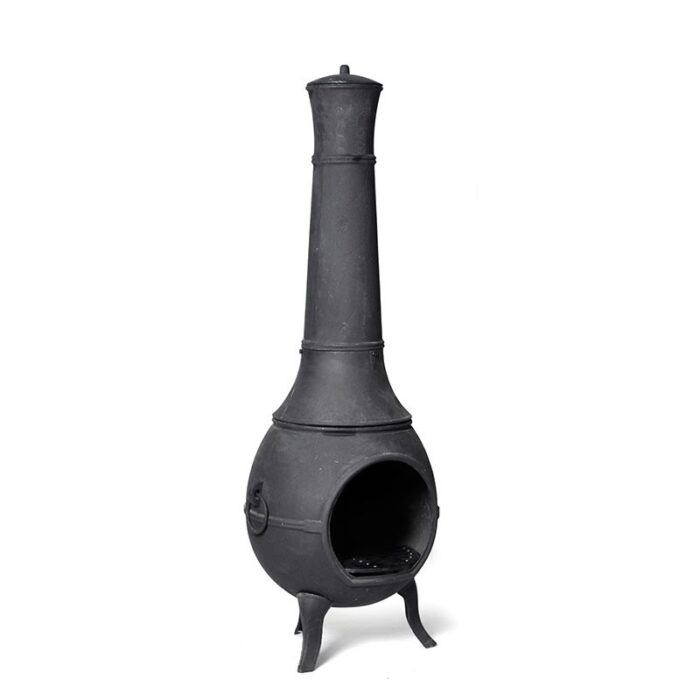 Buitengewoon de boet Gietijzeren buitenhaard rond diameter50x124 cm tuinmeubel