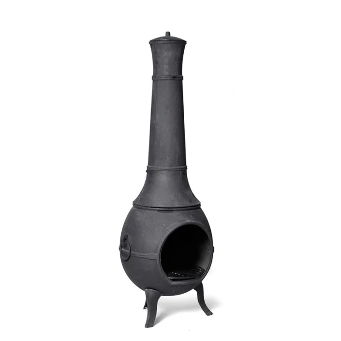 Buitengewoon de boet Gietijzeren buitenhaard rond diameter50x124 cm tuinmeubel