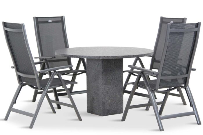 Hartman Royal Club/Graniet 120 cm dining tuinset 5-delig – Grijs-antraciet