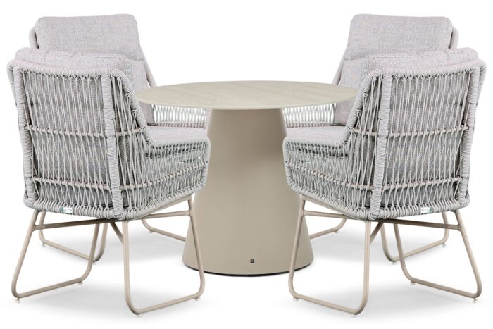 Lifestyle Garden Furniture Vicente/Serino 100 cm dining tuinset 5-delig – Zand/Beige