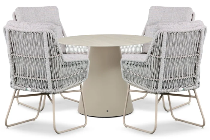 Lifestyle Garden Furniture Vicente/Serino 100 cm dining tuinset 5-delig - Zand/Beige