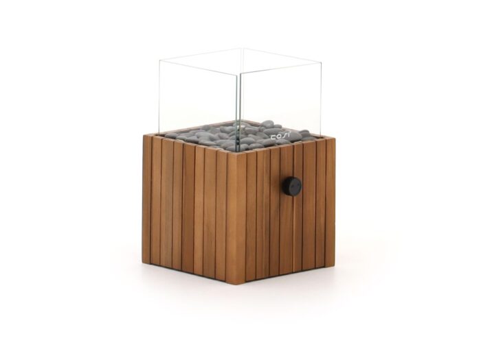 Cosiscoop Timber square gaslantaarn 20x20x30cm – Bruin