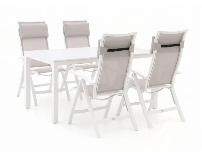Bellagio tuinmeubelen Lugo/Menzano 160cm dining tuinset 5-delig verstelbaar
