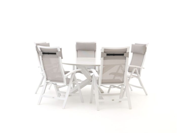 Bellagio tuinmeubelen Bellagio Lugo/Lodola ø 150cm dining tuinset 6-delig verstelbaar Laagste prijsgarantie! – Wit