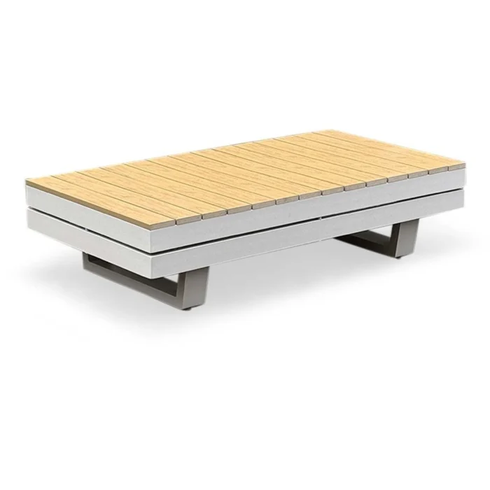 LUX outdoor living Vegas loungetafel | aluminum + polywood | beige | 117x60cm