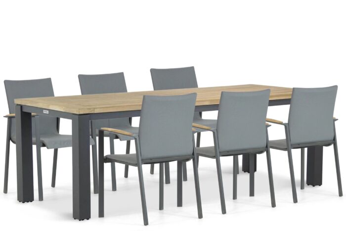 Lifestyle Garden Furniture Brandon/Veneto 230 cm dining tuinset 7-delig – Grijs-antraciet