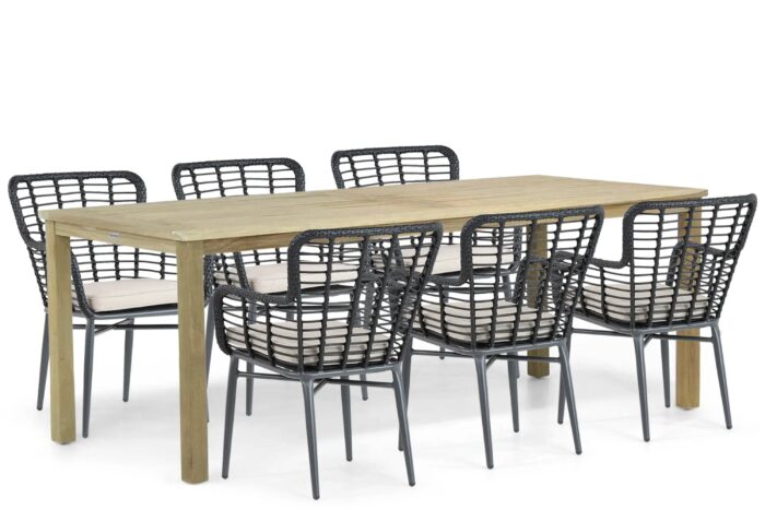 De Laan Projects Laan Toledo/Weston 210 cm dining tuinset 7-delig – Zwart