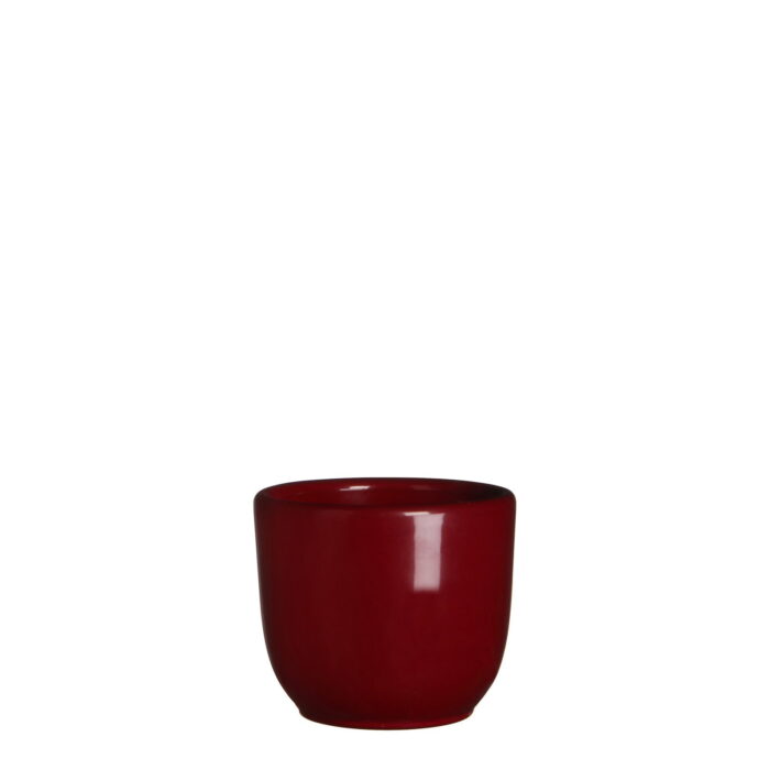 Mica decorations Bloempot Pot rond tusca 6.5 x 7.5 cm d.rood Mica