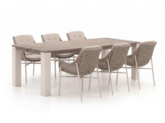 Manifesto Furniture Novara/ROUGH-X 240cm dining tuinset 7-delig – Bruin