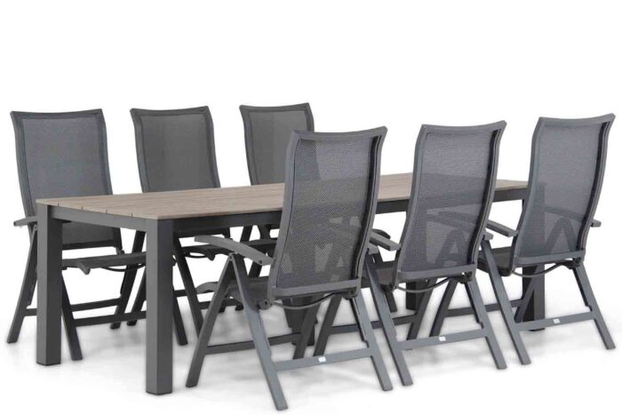 Presto Lucardo/Valley 240 cm dining tuinset 7-delig – Grijs-antraciet