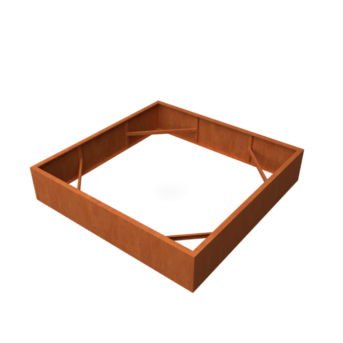 Geroba Artesa Rechthoekige plantenbak cortenstaal L200 x B200 x H40 cm zonder bodem – bruin