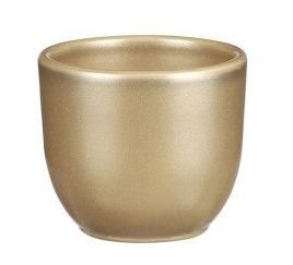 Mica decorations Pot tusca 8.5×7.5 cm goud bloempot – geel
