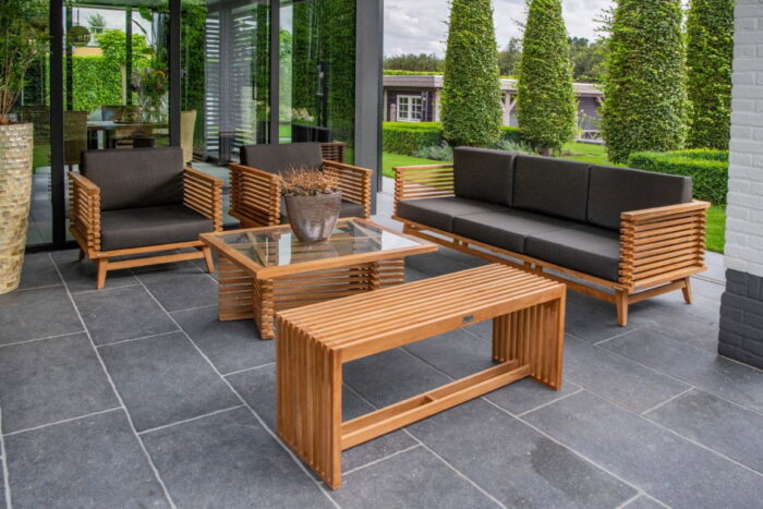 Tuindeco Riverside teak fauteuil incl kussens – hout