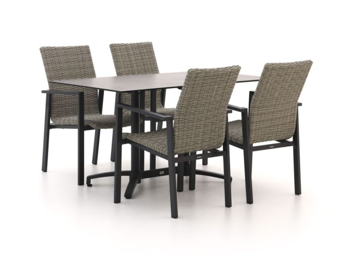 Manifesto Furniture Manifesto Villongo/Canzo 140cm dining tuinset 5-delig stapelbaar inklapbaar Laagste prijsgarantie! – Grijs