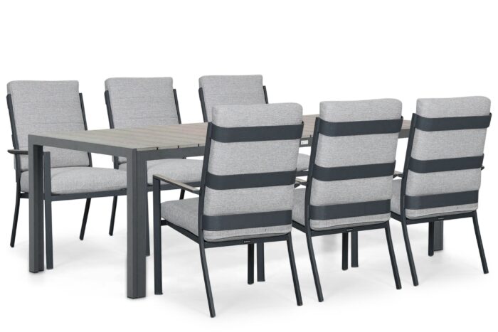 Lifestyle Garden Furniture Lecce/Young 217×92 cm dining tuinset 7-delig – Grijs-antraciet